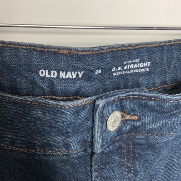 Old Navy high Rise O.G. Straight secret slim pockets size 24 - Picture 2 of 7